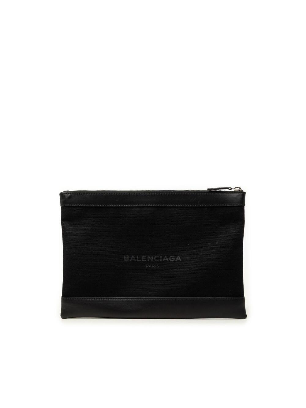 Balenciaga Canvas Navy Clip Clutch M #361889B32B